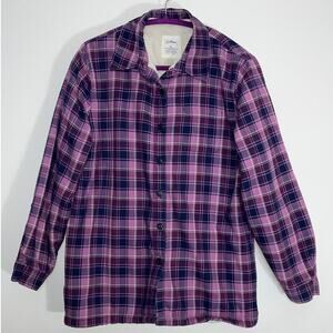 L.L. Bean Sherpa Lined Flannel‎ Jacket - Women's Size M - SO Cozy!